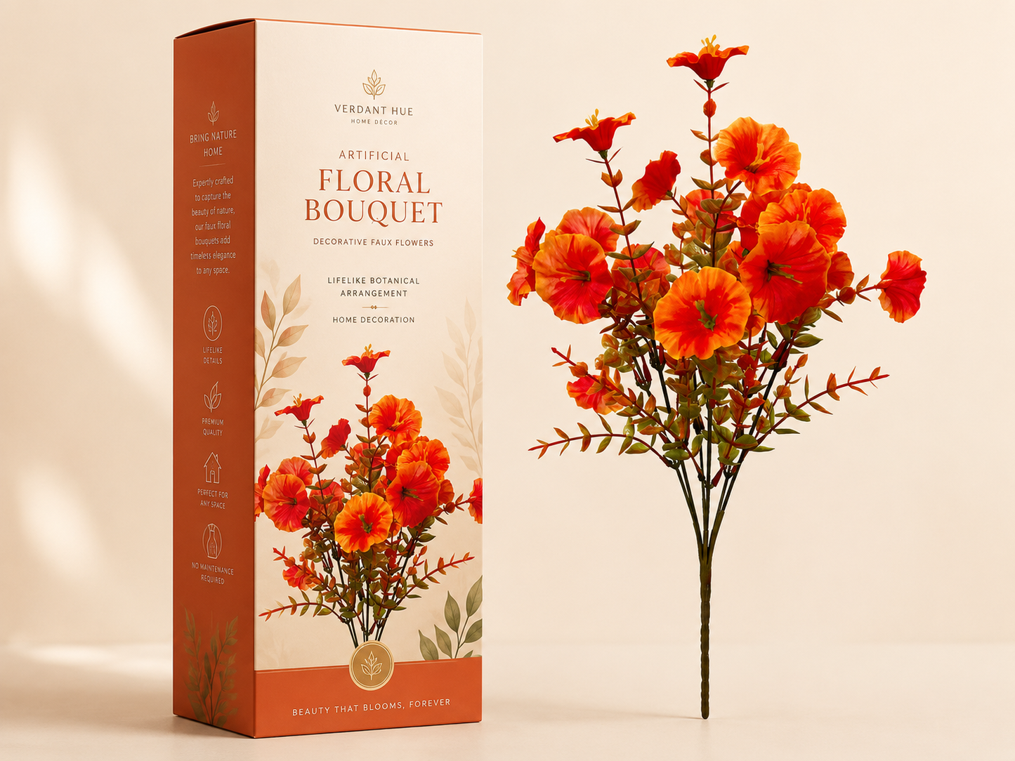 Plastic artificial flowers for home, outdoor, and garden decoration