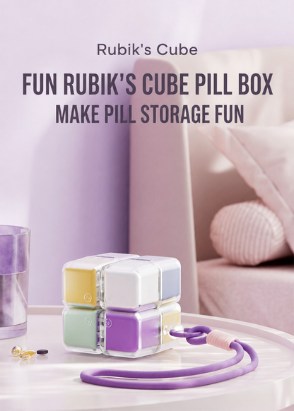 Magnetic Cube Compartment Portable Pill Case