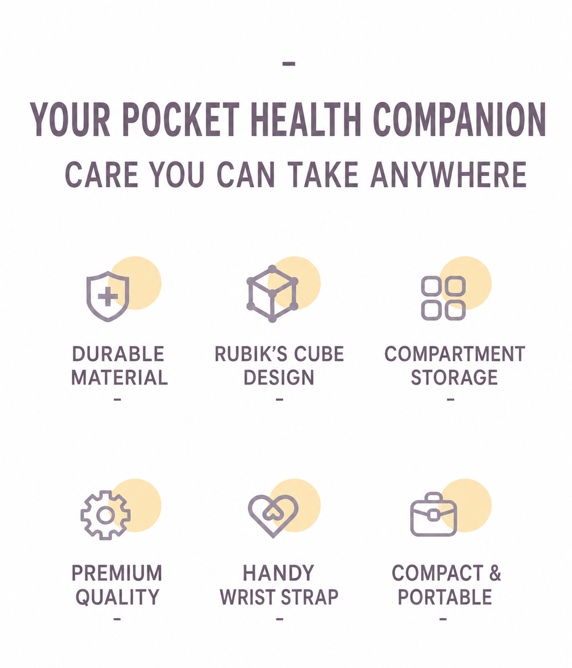 Magnetic Cube Compartment Portable Pill Case