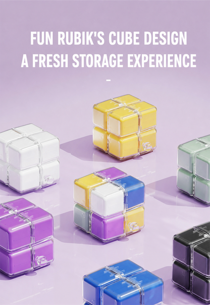 Magnetic Cube Compartment Portable Pill Case