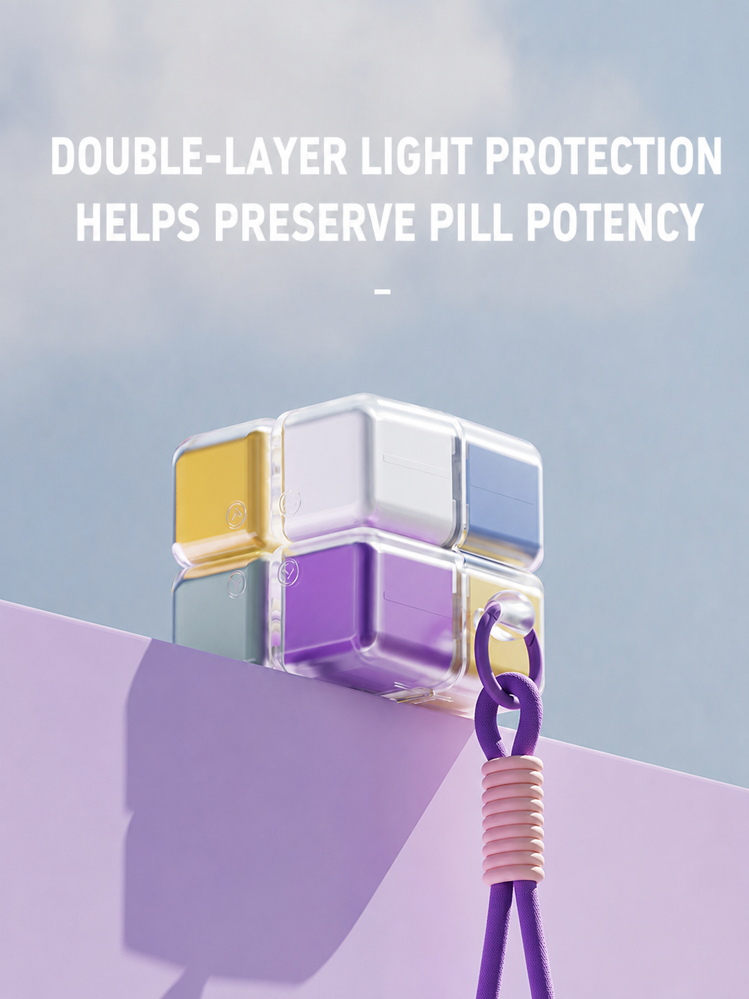 Magnetic Cube Compartment Portable Pill Case