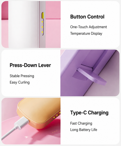 Portable Electric Eyelash Curler with Long-Lasting Curl and Rechargeable Design