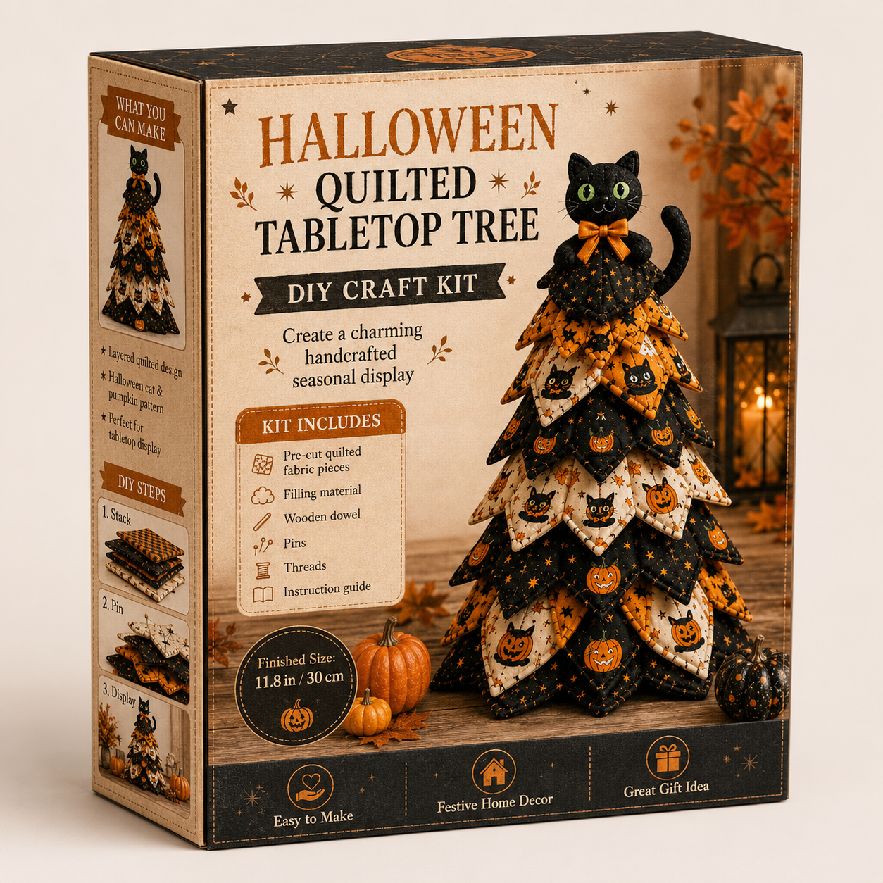 🎃 DIY Halloween Quilted Fabric Tree Kit