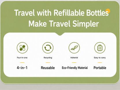 Quadruple-Function Shampoo and Body Wash Bottle, Portable Storage Bottle