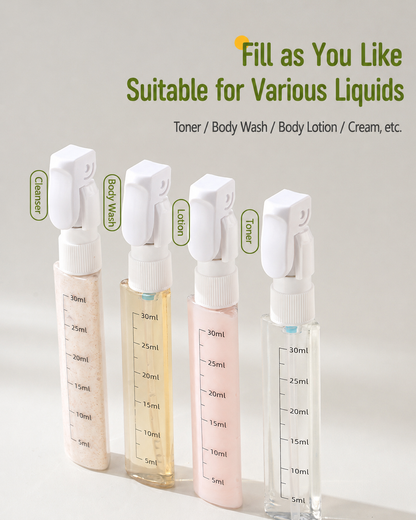 Quadruple-Function Shampoo and Body Wash Bottle, Portable Storage Bottle
