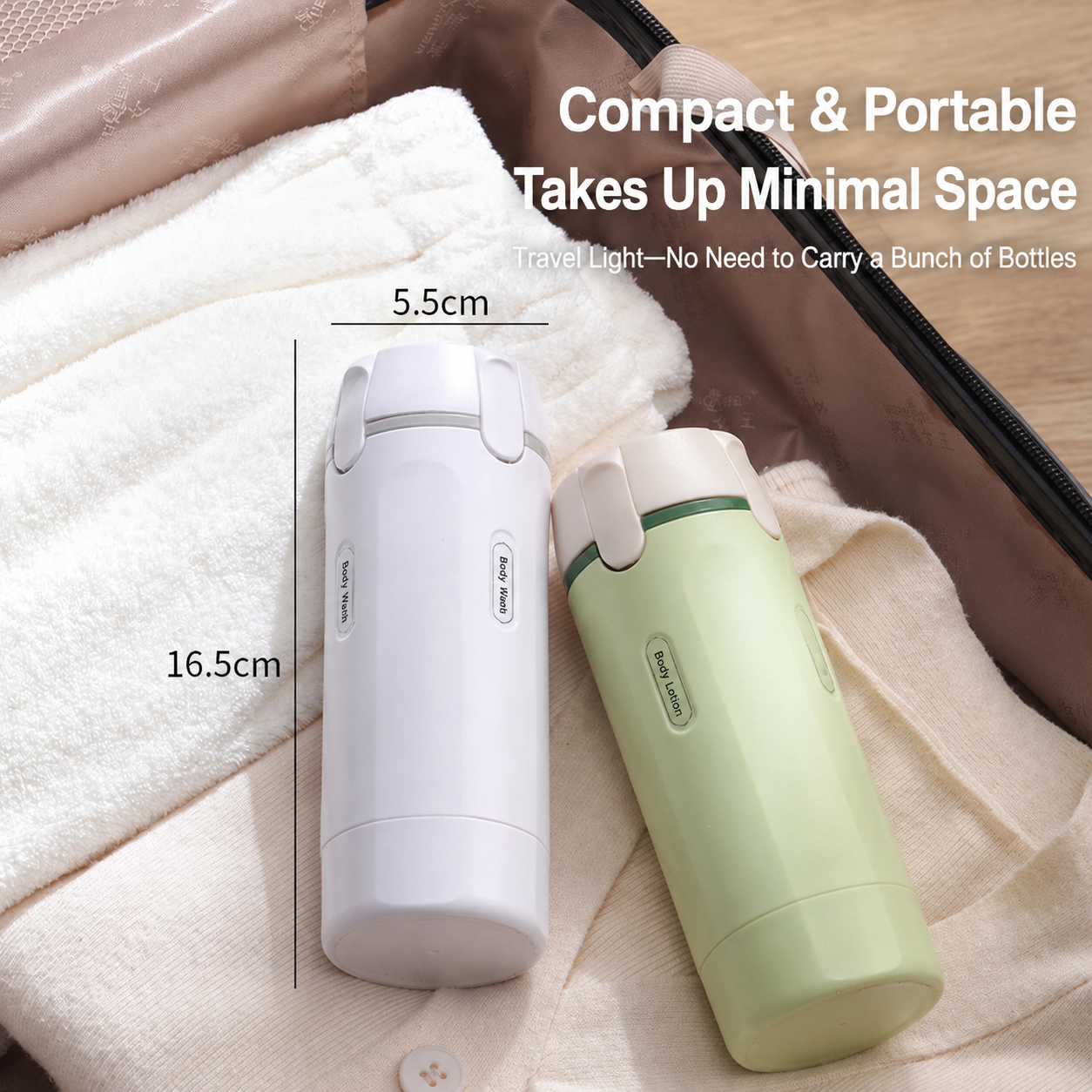 Quadruple-Function Shampoo and Body Wash Bottle, Portable Storage Bottle