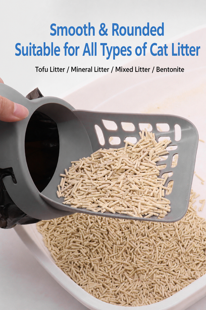 All-in-one cat litter scoop