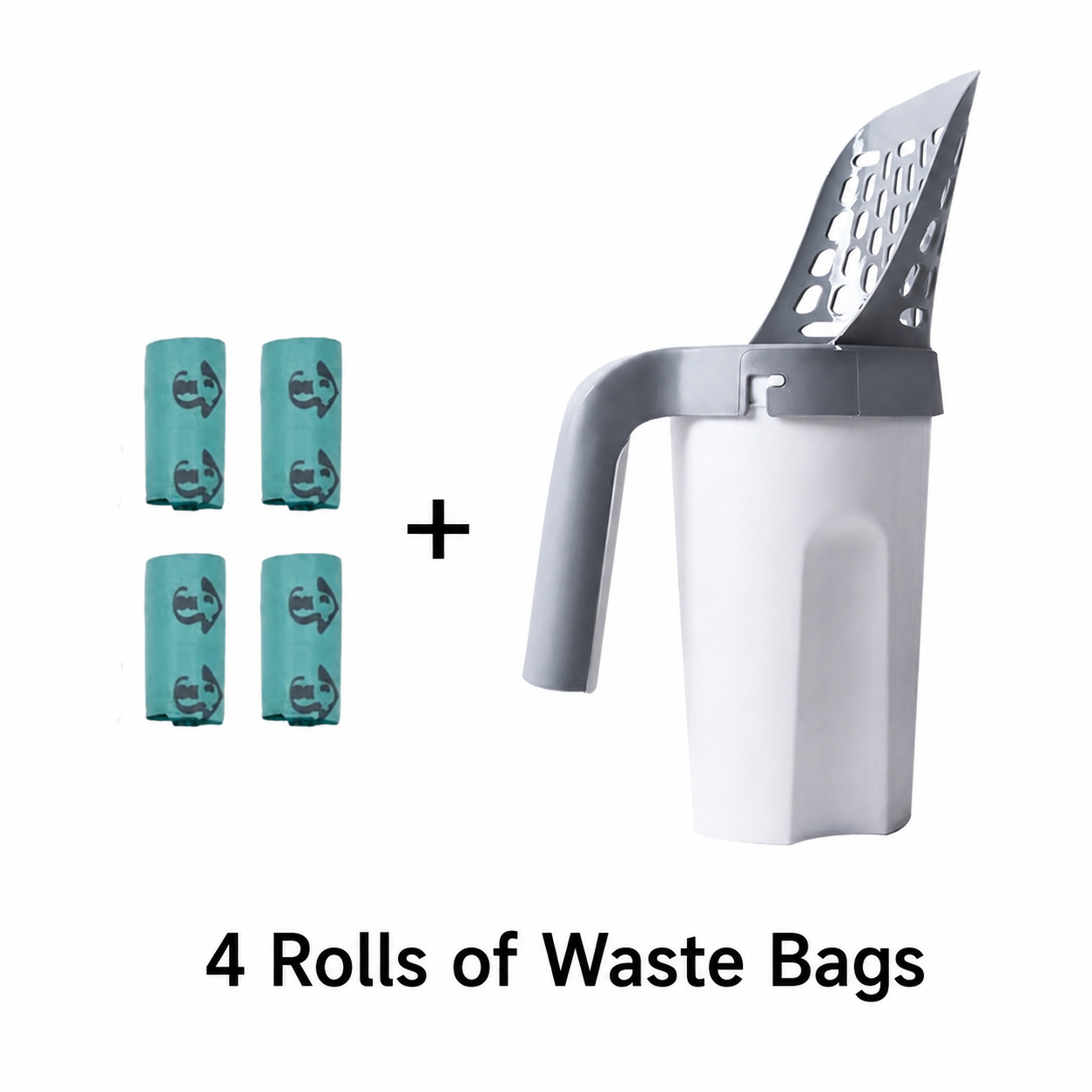 Shovel +4 rolls of garbage bags