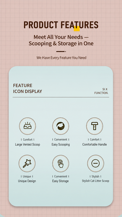 All-in-one cat litter scoop