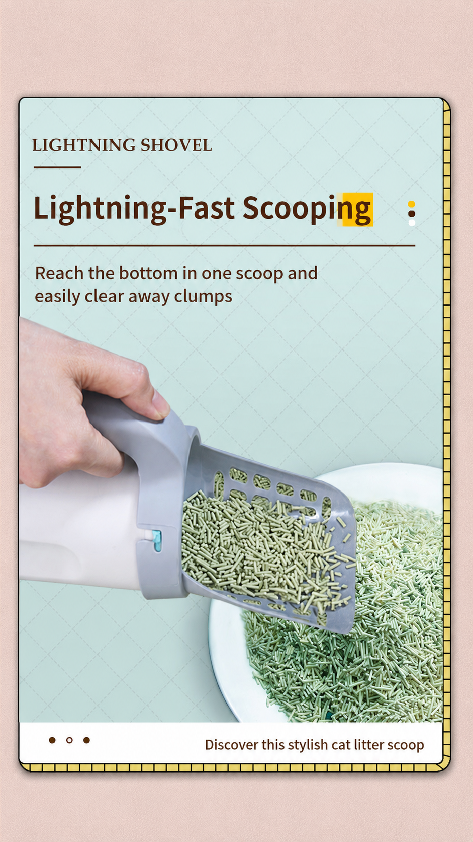 All-in-one cat litter scoop