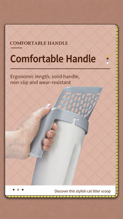 All-in-one cat litter scoop