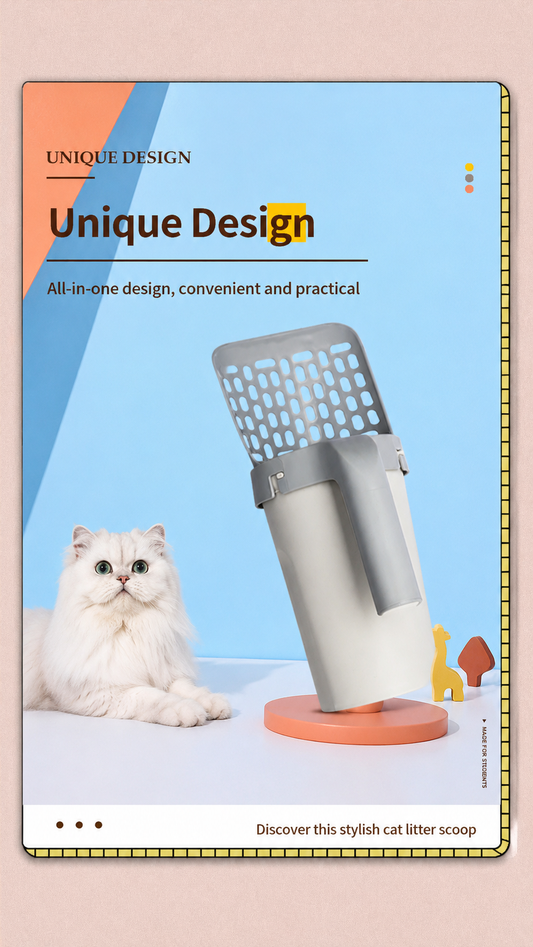 All-in-one cat litter scoop