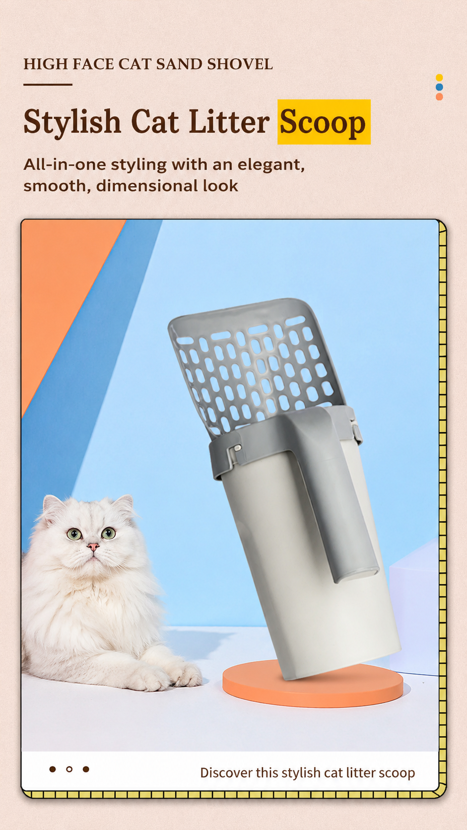 All-in-one cat litter scoop