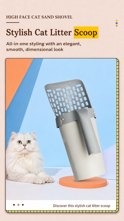 All-in-one cat litter scoop