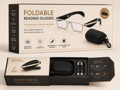 🏆Foldable Anti-Blue Light Reading Glasses with Case
