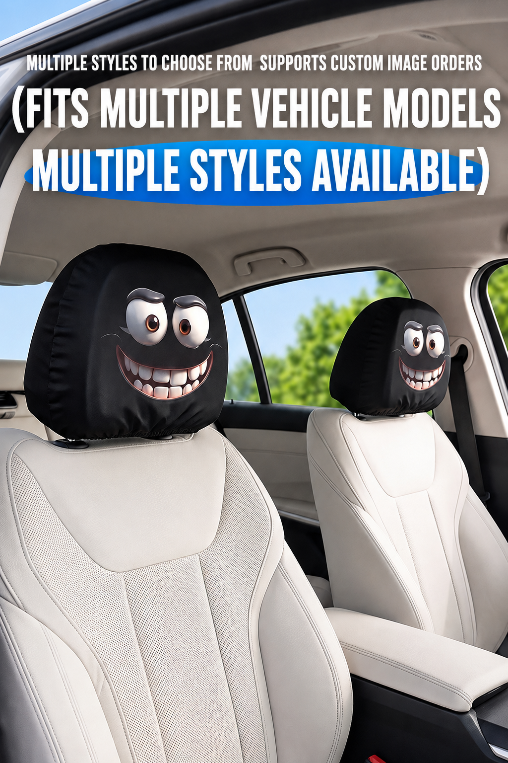 Car-print pillowcase, universal stretchable and fun novelty head cover