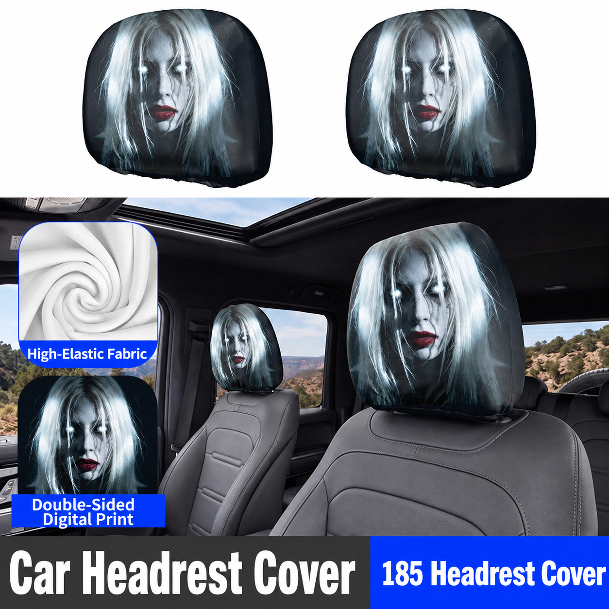 Car-print pillowcase, universal stretchable and fun novelty head cover