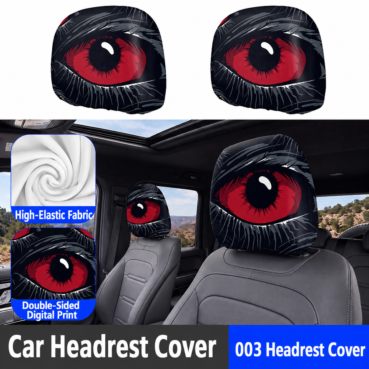 Car-print pillowcase, universal stretchable and fun novelty head cover