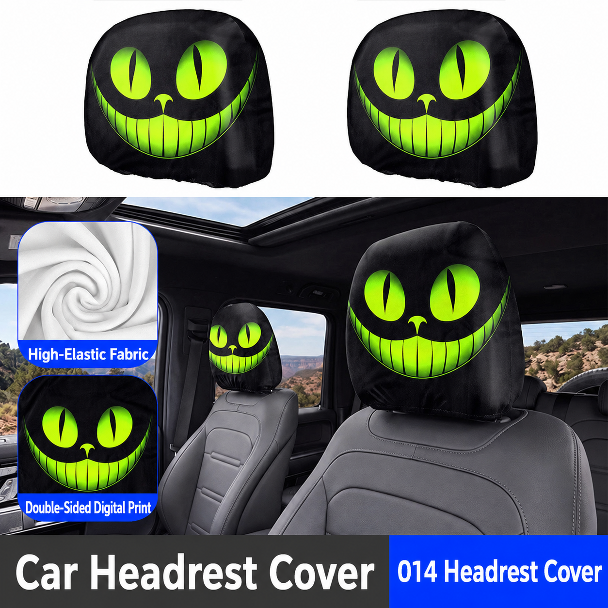 Car-print pillowcase, universal stretchable and fun novelty head cover