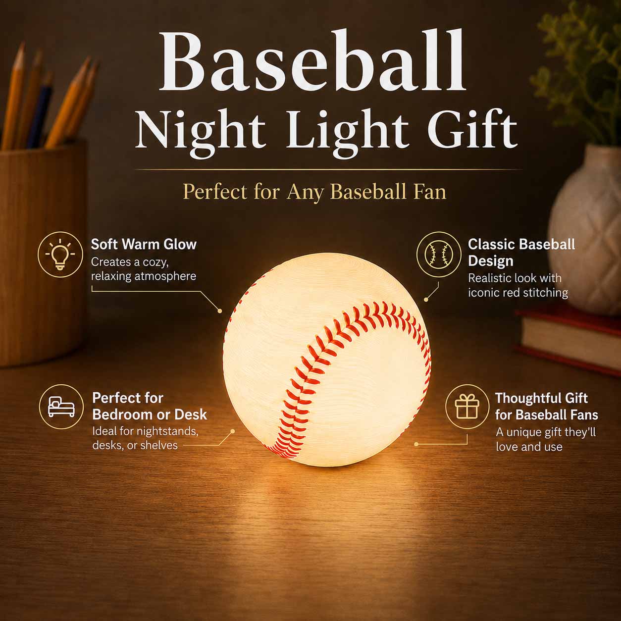 ⚾Last Day 60% OFF - Baseball Night Light Gift