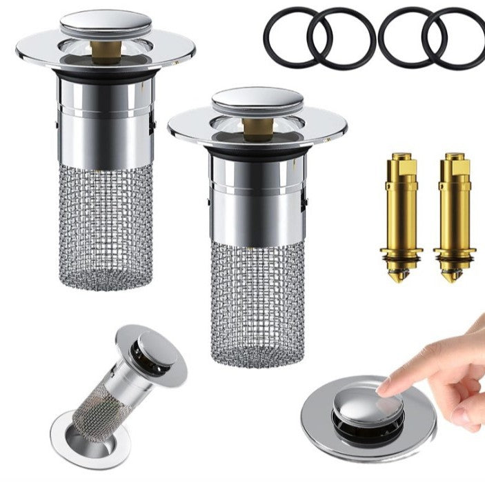 Universal pop-up basin drain plug with brass core for washbasins, sinks, and vanity tops — detail 4