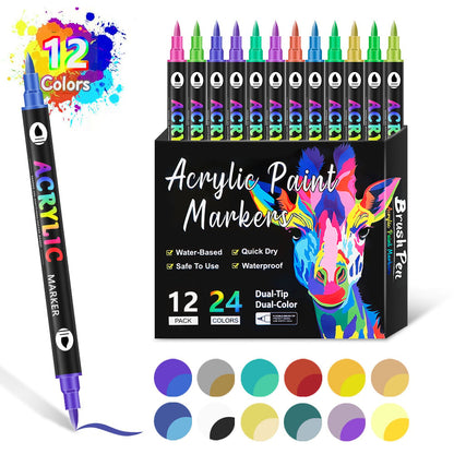 🔥Last Day Promotion-49%OFF - Dual Tip Acrylic Paint Pen Marker - 24/48/72/120Colors
