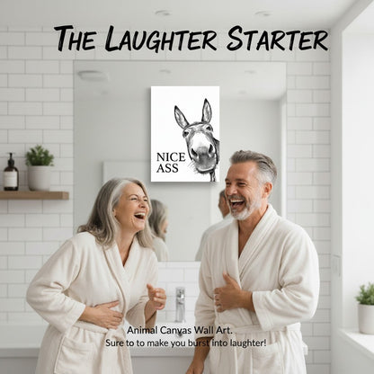 Funny Bathroom Wall Art - Nice Ass Donkey Print