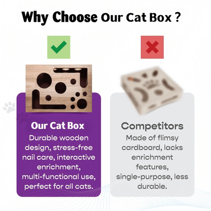 Last Day 49%OFF 🎁🎄Cat Scratch Puzzle Enrichment Box: Nail File Stress Free Alternative to Clippers and Grinders