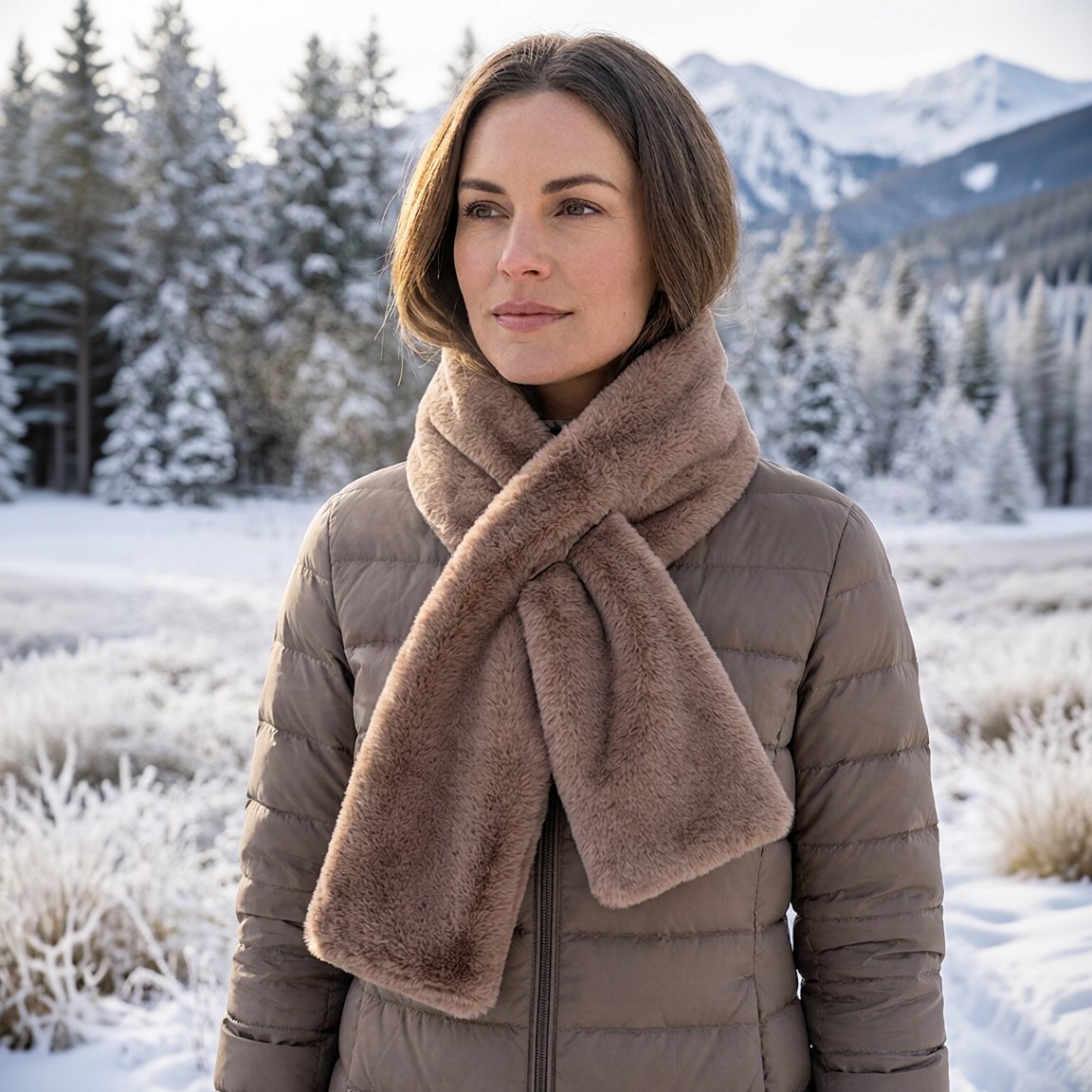 ❄️ Faux-Fur Pull-Through Scarf with Hidden Pocket