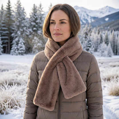 ❄️ Faux-Fur Pull-Through Scarf with Hidden Pocket