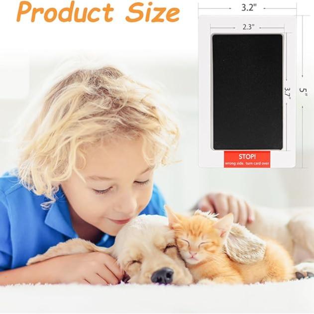 🐾Paw Print Kit for Dogs & Cats - 4-Pcs Mess-Free Ink Pads. 2 Photo Frames | Clean Touch Pet Paw and Nose Print Keepsake Memorial Gift