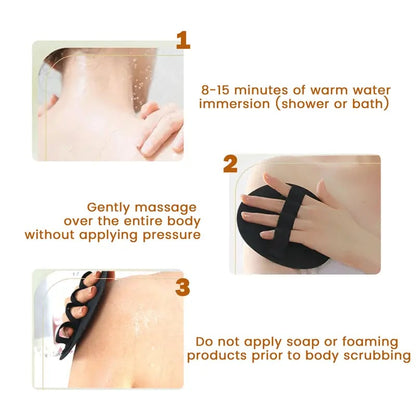 🧽 4-Pack Soft Rubber Shower Scrubber – Gentle Yet Effective. Exfoliates & Cleanses All Skin Types