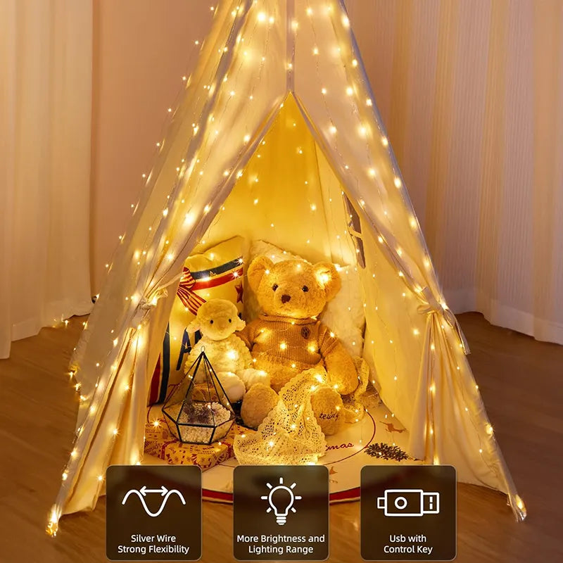 Low-voltage LED curtain lights