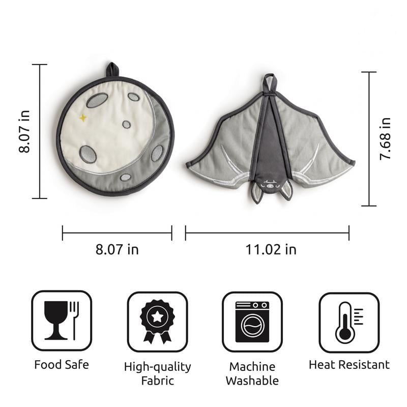 🔥🦇Batlicious Oven Mitts & Pot Holders Set