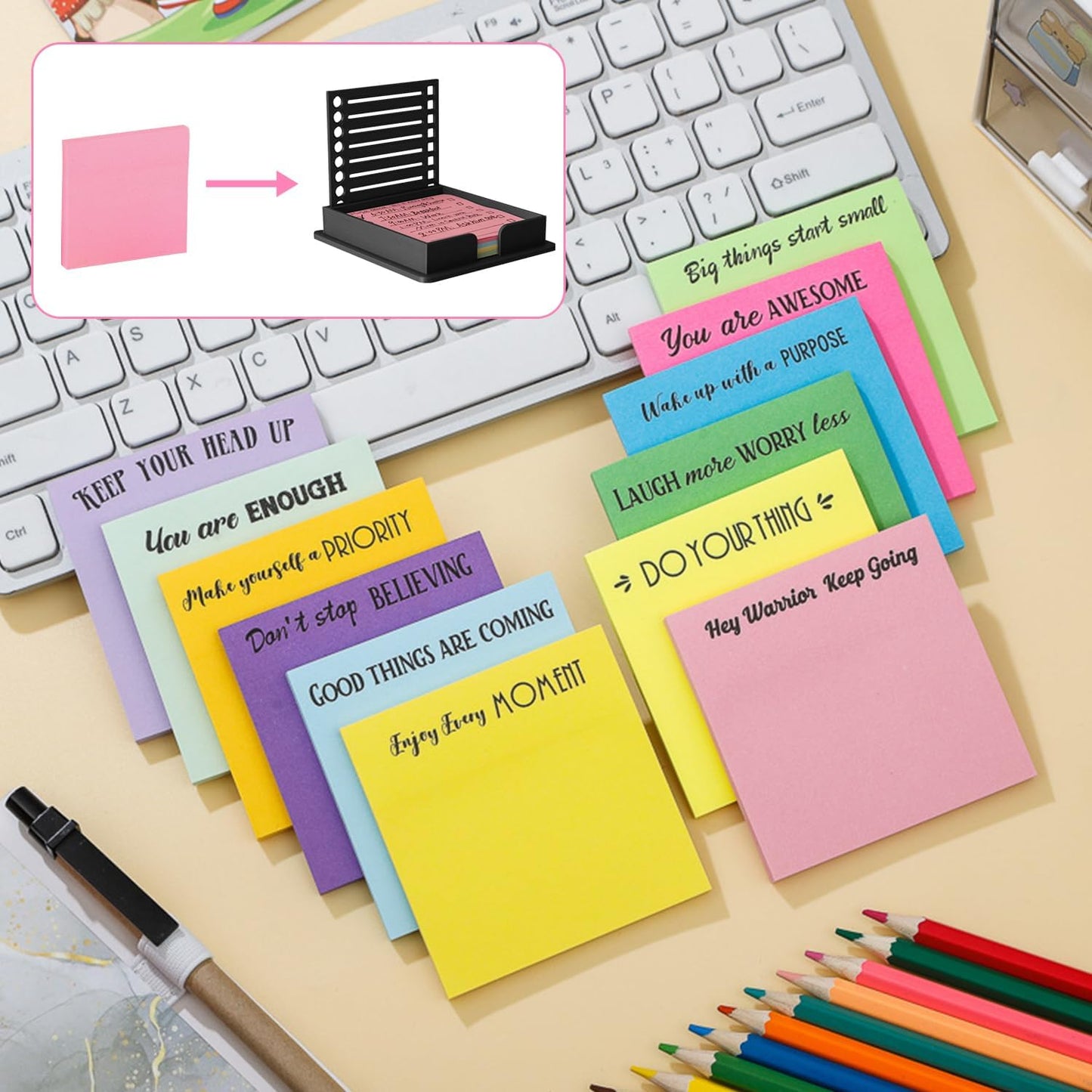 🏆 70K+ SOLD! 📝✨ Ultimate Sticky Note Holder + 5 Versatile Templates – Organize Notes. Boost Productivity & Master Daily Planning 📌