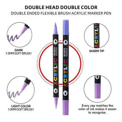 🔥Last Day Promotion-49%OFF - Dual Tip Acrylic Paint Pen Marker - 24/48/72/120Colors