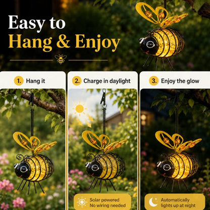 🌙🍃🪴 LIMITED-TIME 50% OFF! Hanging Solar Bee Light – Warm Amber Glow. Flicker-Free. Perfect for Garden Parties. Camping. or Kids' Rooms – Spread Joy Day and Night 🌞🌜